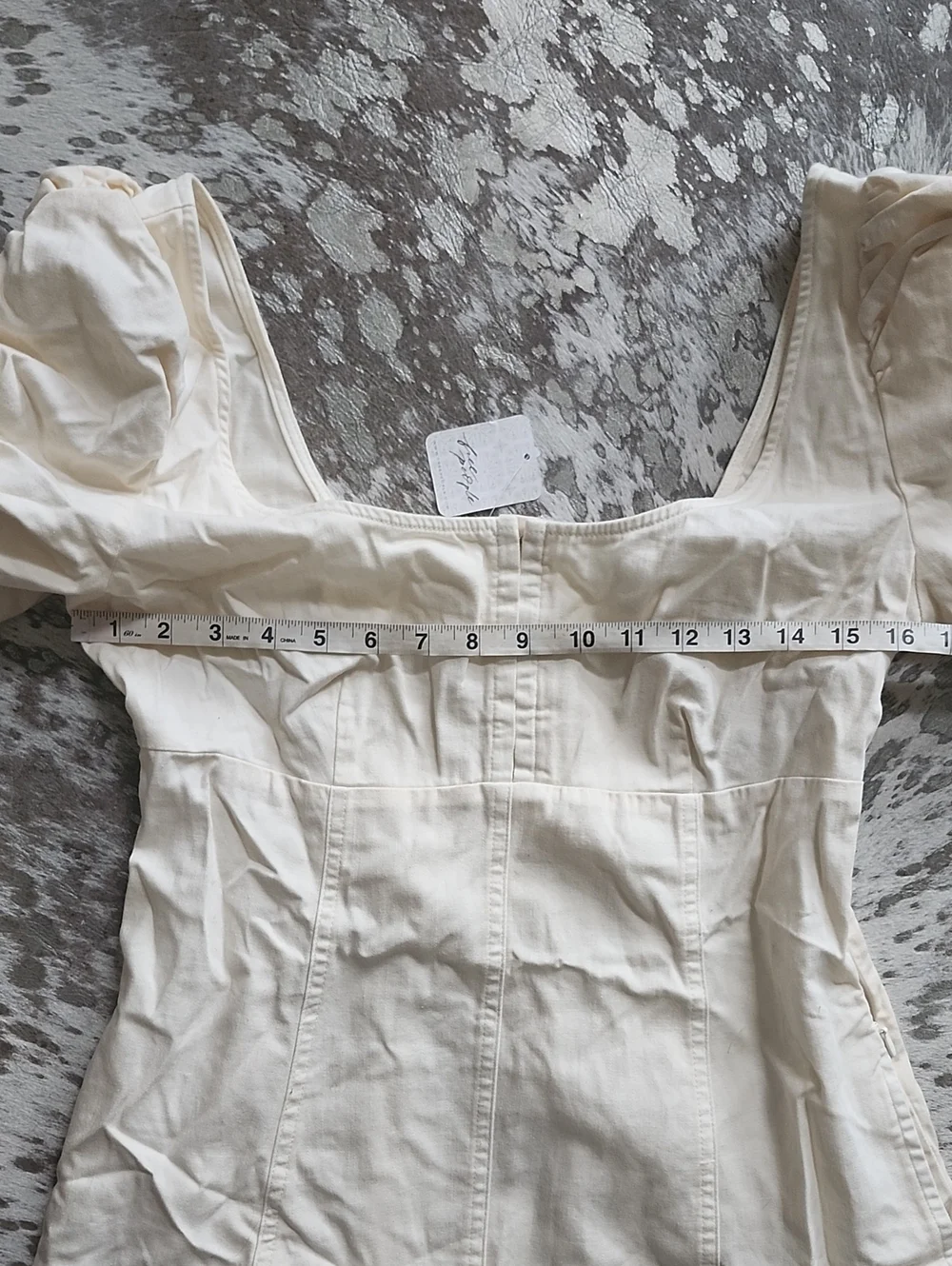 Free People Cheyenne Denim Mini Dress SzM Ivory